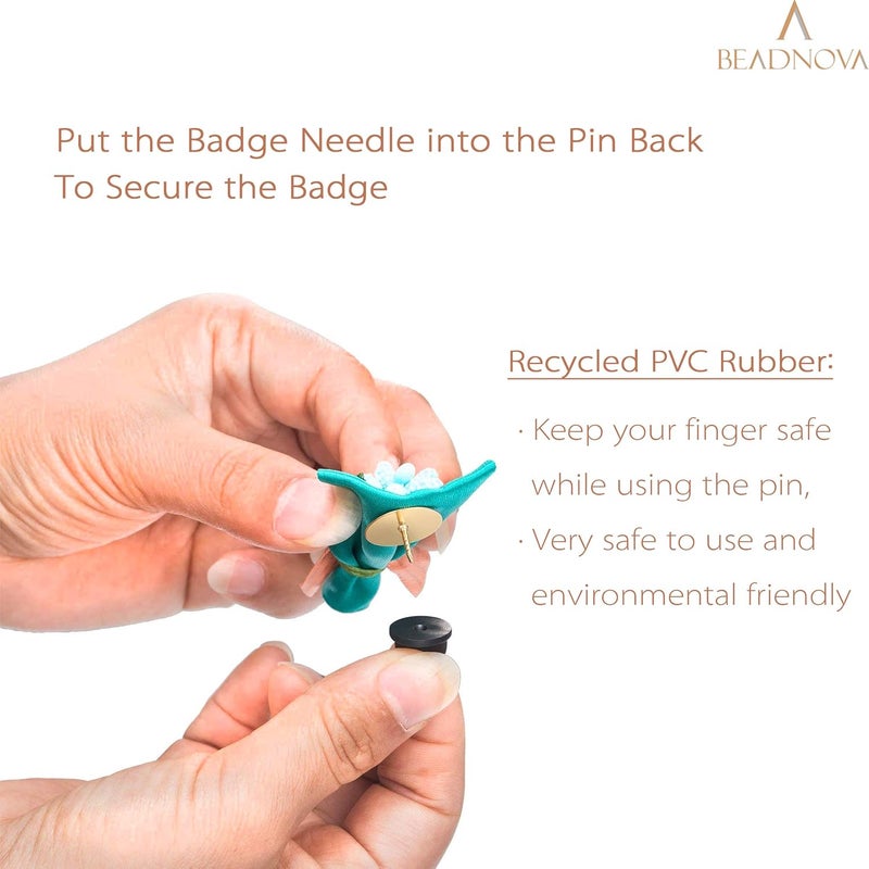 BEADNOVA Rubber Pin Back Butterfly Clutch Backings Pin Cap Replacement for Badges Lapel Pinback 50pcs - Image 3