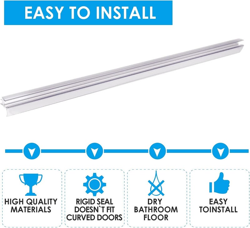Dalrun 2 X Frameless Shower Door Bottom Seal Sweep Stirp 36 Inch Long for 1/2 Inch Glass,Clear - Image 4