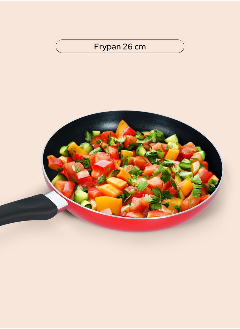 DELICI - 10 Piece Nonstick Aluminium Cookware Set With 10X Tougher Coating, Quick Heat Distribution, Heat Resistant Handles, Includes 30cm&24cm Saucepan With Glass Lids, 28cm Wok Pan With Glass Lid,18cm Milk Pan With Glass Lid,26cm Frypan,1 Pcs Nylon Turner-NCS10R - Image 1