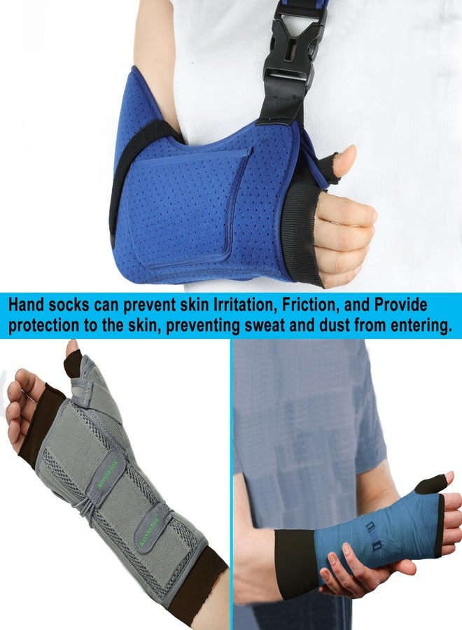 KONSEDIK Hand Socks for Splint (Pack of 6),Thin Stockinette Tubing for Arm,Wrist Brace with Thumb Spica Liner for Men and Wome,Breathable Cotton Gauze Sleeve,Comfy Under Cast Wrap(Black,Small) - Image 2