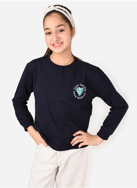 Heart Patch Design Sweatshirt by Styli