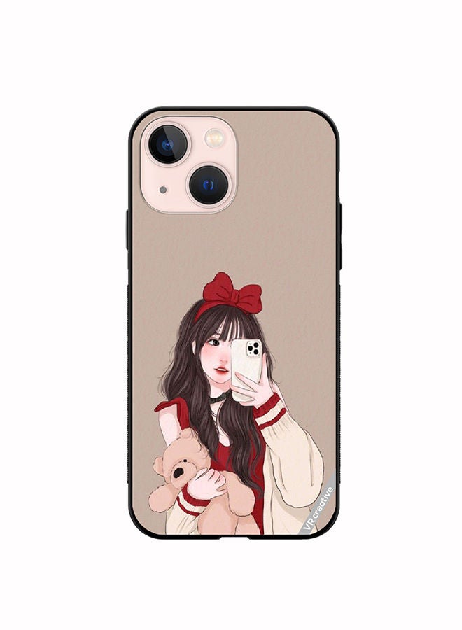 VR CREATIVE غطاء حماية لجهاز آبل آيفون 13 تصميم فتاة تحمل دمية ملونة - Image 1