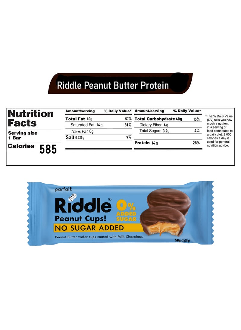 Peanut Butter Protein Bar Wafer No added Sugar - Peanut Cups - (Pack of 15)