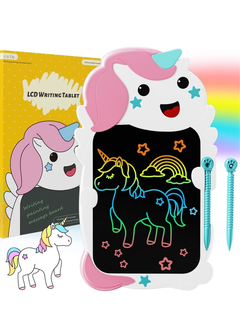 SYOSI Unicorn Lcd Writing Tablet for Kids, 8.5 Inch Colorful Doodle Drawing Pad Reusable Electronic Light Board Educational Learning Toys for Children Students Girls Boys - Image 1