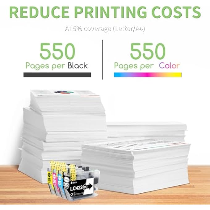 4 X LC422 LC422XL INK CARTRIDGES VALUE PACK COMPATIBLE WITH BROTHER LC422 LC422XL LC-422XL LC-422XLVAL FOR BROTHER MFC-J5345DW MFC-J5740DW MFC-J6940DW MFC-J6540DW (1 BLACK 1 CYAN 1 YELLOW 1 MAGENTA) - Image 3