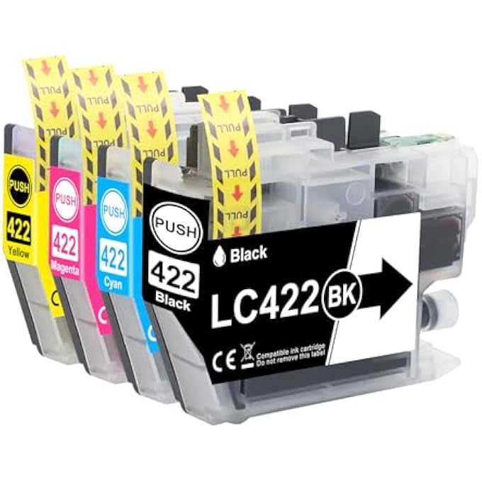 4 X LC422 LC422XL INK CARTRIDGES VALUE PACK COMPATIBLE WITH BROTHER LC422 LC422XL LC-422XL LC-422XLVAL FOR BROTHER MFC-J5345DW MFC-J5740DW MFC-J6940DW MFC-J6540DW (1 BLACK 1 CYAN 1 YELLOW 1 MAGENTA) - Image 1