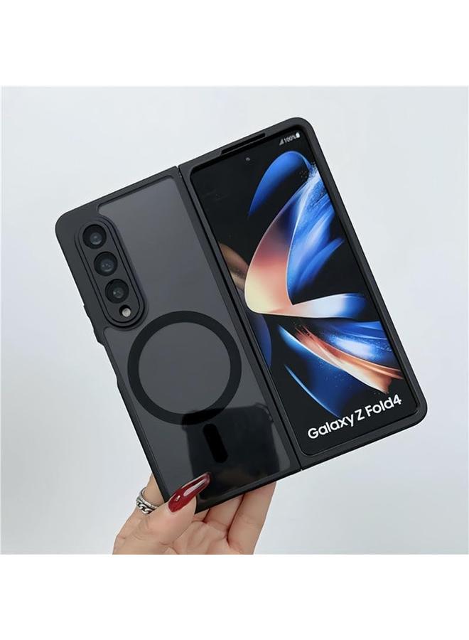 erorex Magnetic Case For Samsung Galaxy Z Fold 4 Cover Compatible With Mag Safe Slim Translucent Matte Hard Back And Soft Bumper Military Grade Drop Shockproof Phone Cover For Galaxy Z Fold 4 5G Case  - Image 1