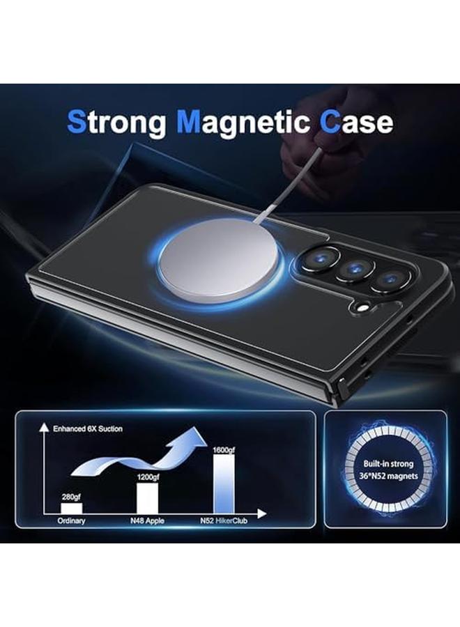 erorex Magnetic Case For Samsung Galaxy Z Fold 4 Cover Compatible With Mag Safe Slim Translucent Matte Hard Back And Soft Bumper Military Grade Drop Shockproof Phone Cover For Galaxy Z Fold 4 5G Case  - Image 2