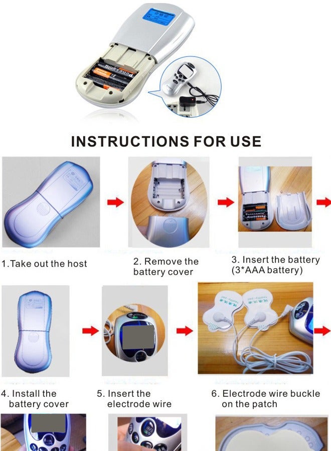 إسكدنيا Tens Unit Muscle Stimulator 16 Modes Upgraded Pads Natural Pain Relief Management Cleared Electric Pulse Impulse Mini Massager Machine - Image 4