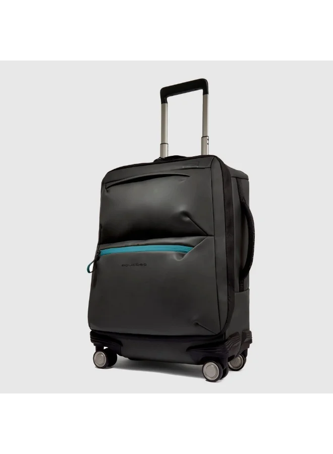 بيكوادرو حقيبة سفر Piquadro BV6377C2OW للمقصورة مقاس 21 بوصة | حقيبة كابينة قماشية مقاومة للماء مع 4 عجلات مزدوجة دوارة