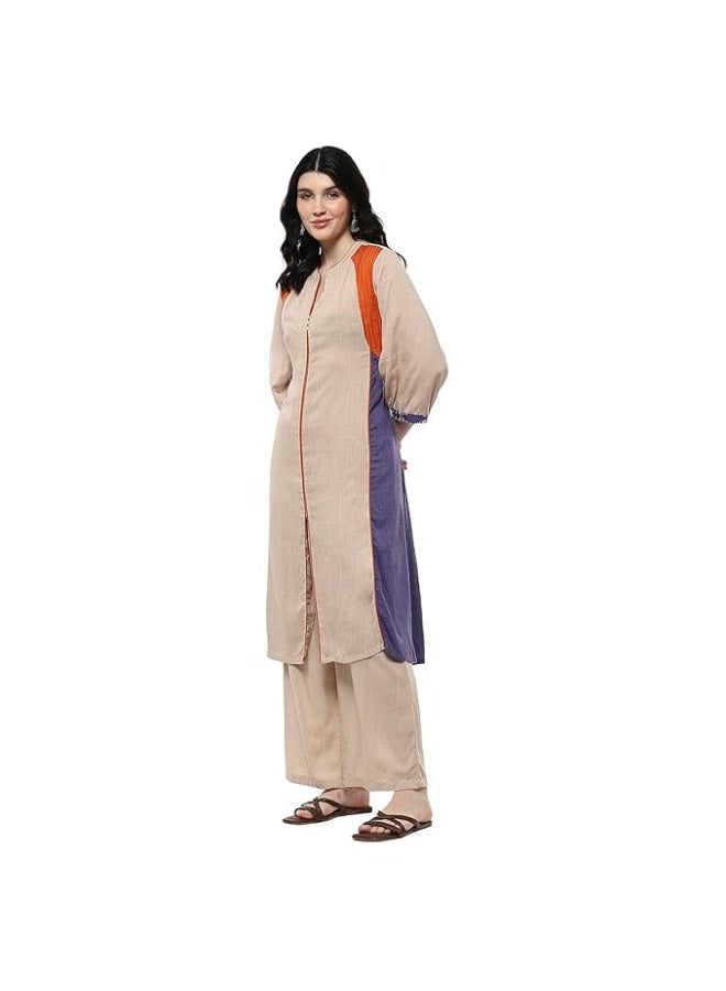بيبا طقم بدلة نسائية من الفسكوز رايون مطبوع من بيبا، مقاس 3XL - Image 3