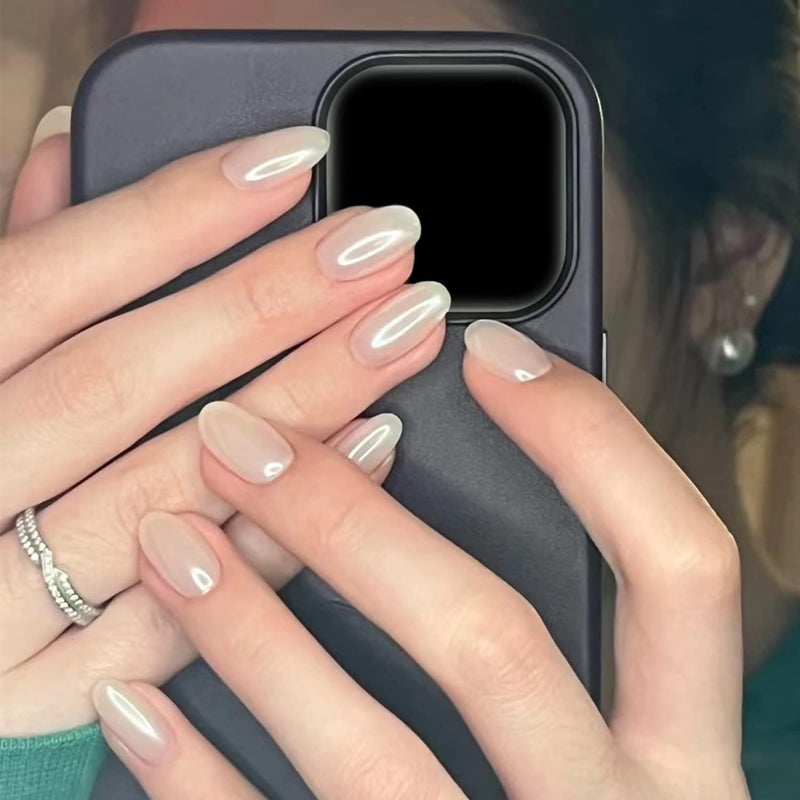Fokostar Magic White Pearl Chrome Nail Powder Solid Shell Fairy Glitter Nails Art Powder Holographic Ice Transparent Mermaid Moonlight Effect Manicure Pigment With Tool - Image 4