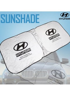 HYUNDAI HYUNDAI Car Sunshade UV Rays and Heat Protector Sun Visor Foldable Keep Your Vehicle Cool Blocks UV Rays, Car Windshield Sunshade  - Image 1