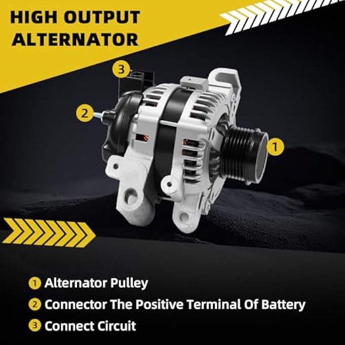 HXYBBGS 104210200 Alternator Compatible with Cadillac CTS 2010 2011 2012 2013 2014 V6 3.0L 3.6L Replace TN104210-2001 104210-2001 90295765 AND0592 A80539 - Image 4