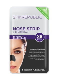 SKIN REPUBLIC Skin Republic Charcoal Nose Strip deep cleansing, Removes Blackheads Instantly (6 Strips)  - Image 1