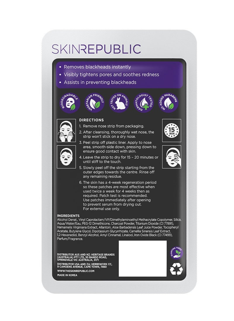 SKIN REPUBLIC - Skin Republic Charcoal Nose Strip deep cleansing, Removes Blackheads Instantly (6 Strips) - Image 1