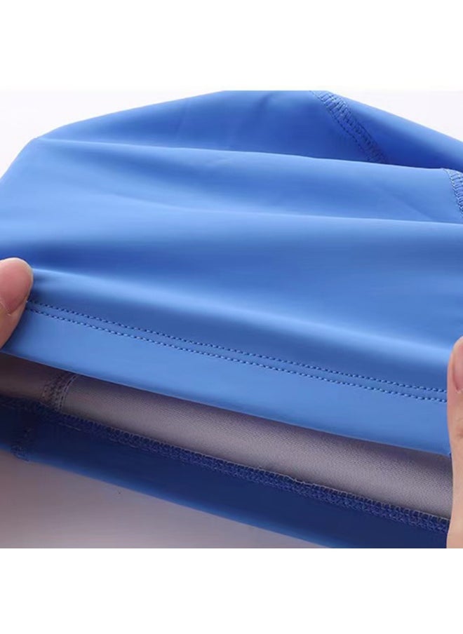 Generic PU Waterproof fabric Swimming Cap,Long Hair Swim Cap Shower Cap for Men Women  - Image 3