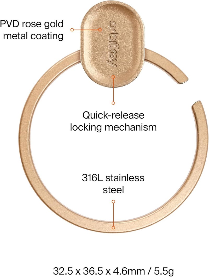 Orbitkey Ring v2 - Rose Gold, Modern Key Organizer - Image 5