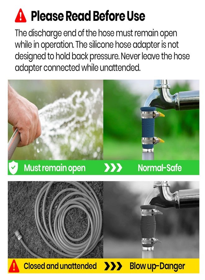 Calvana Water Hose Adapters-Thickened RV Faucet Adapter-Sink Faucet to Garden Hose Adapter Easily Connect to Sink Faucet Secured with Complimentary Stainless Steel Clamps and Teflon Tape - Image 5