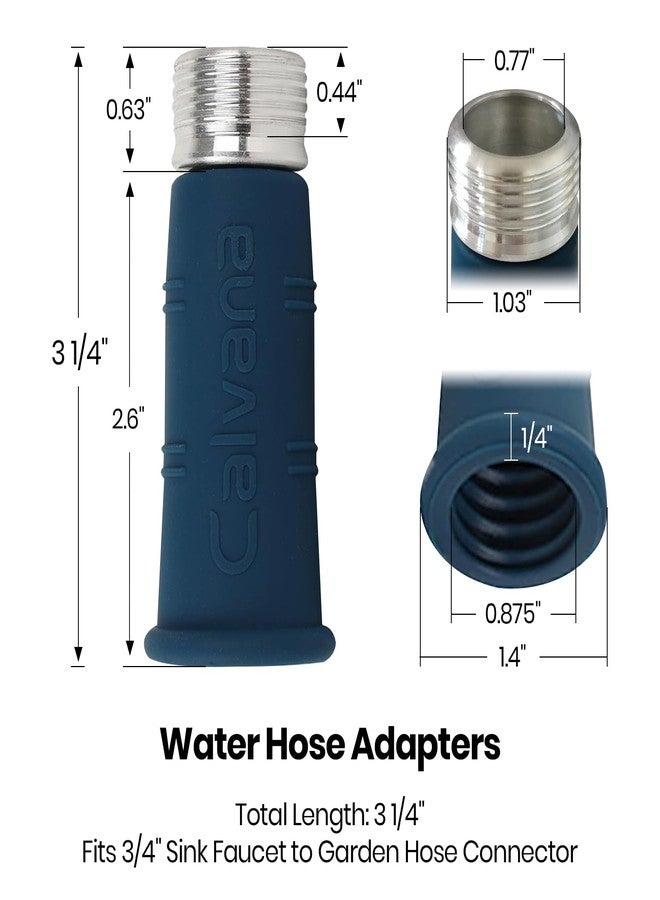 Calvana Water Hose Adapters-Thickened RV Faucet Adapter-Sink Faucet to Garden Hose Adapter Easily Connect to Sink Faucet Secured with Complimentary Stainless Steel Clamps and Teflon Tape - Image 2
