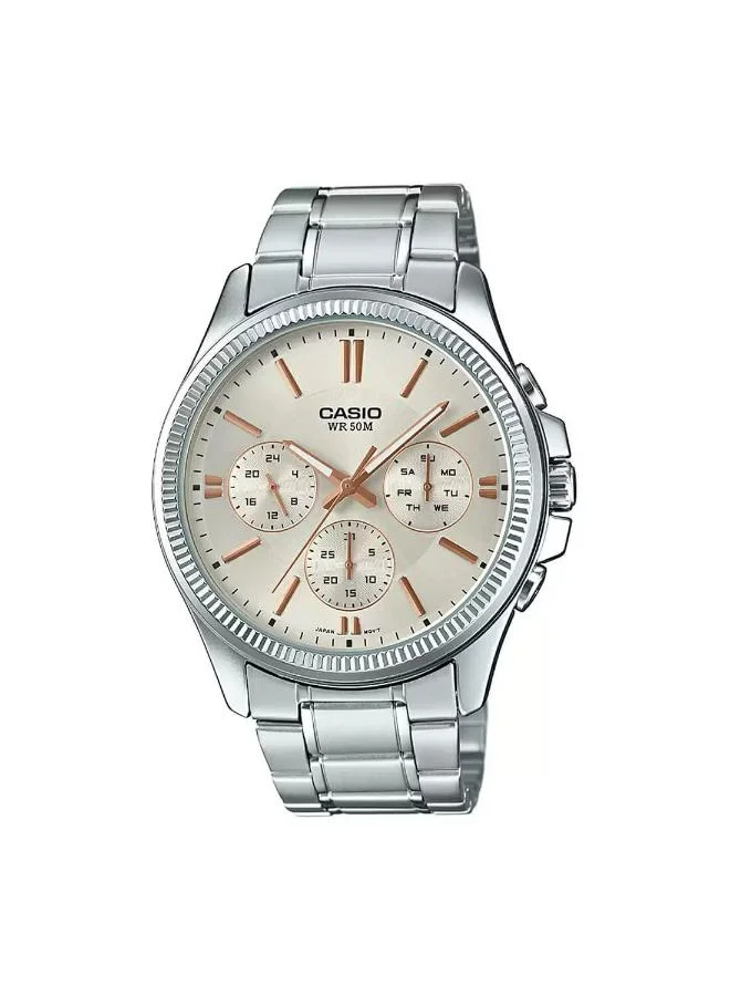 كاسيو Men's Stainless Steel Analog Watch MTP-1375D-7A2VDF - 48X43  mm