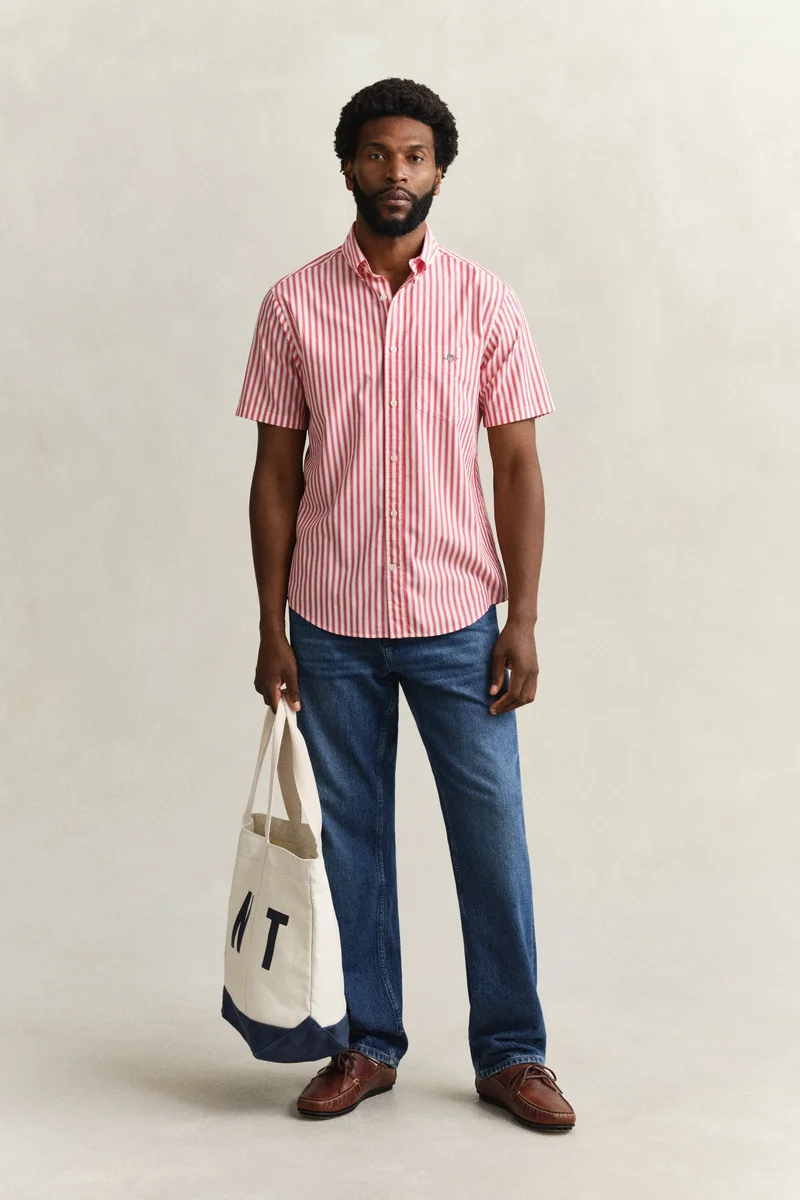 GANT Regular Classic Poplin Stripe Short SleeveShirt