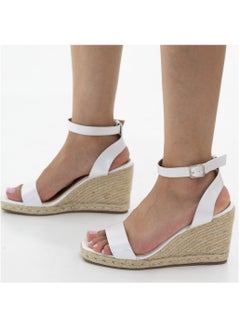 LAMARAPARIS Jacinta one band espadrille 9cm wedge heel sandals white  - Image 3