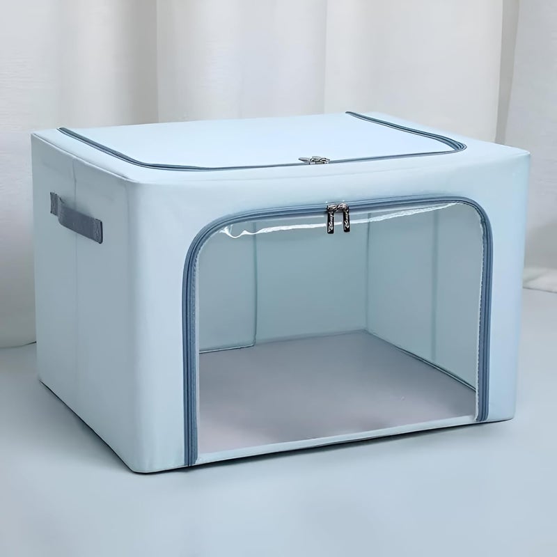 EARTHCONE 66 Litres Clothes Storage Box Organiser For Wardrobe With Transparent Window 2 Way Opening Closet Organizer With Handles Foldable Saree CoversBags With Zip Cartoon Print 1Pcs - Image 1