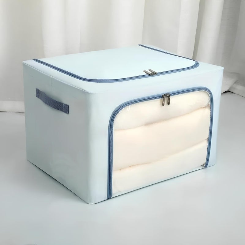 EARTHCONE 66 Litres Clothes Storage Box Organiser For Wardrobe With Transparent Window 2 Way Opening Closet Organizer With Handles Foldable Saree CoversBags With Zip Cartoon Print 1Pcs - Image 4