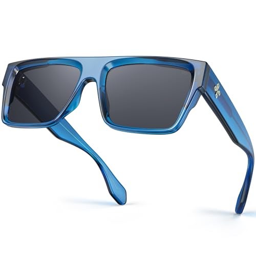 VISOONE Oversized Square Flat Top Sunglasses Women Men Retro Trendy Fashion Accessories UV400 Protection Shades Alba - Image 1