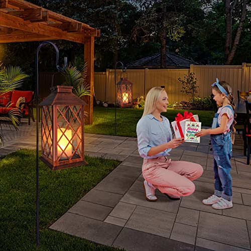 TAKE ME [2 Pack] TAKE ME 14" Solar Lantern Outdoor Garden Hanging Lantern Waterproof LED Flickering Flameless Candle Mission Lights for Table,Outdoor，Mothers Day Gifts Mom Wife - Image 3