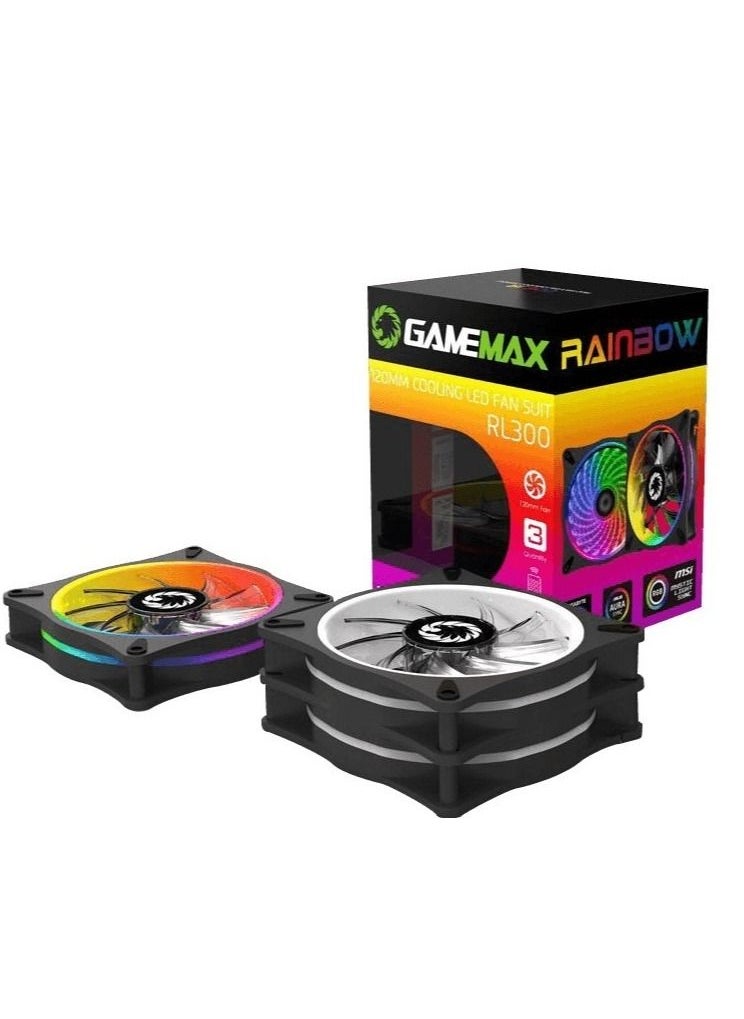Generic RL 300 RAINBOW 3pcs 120mm Cooling Fan 