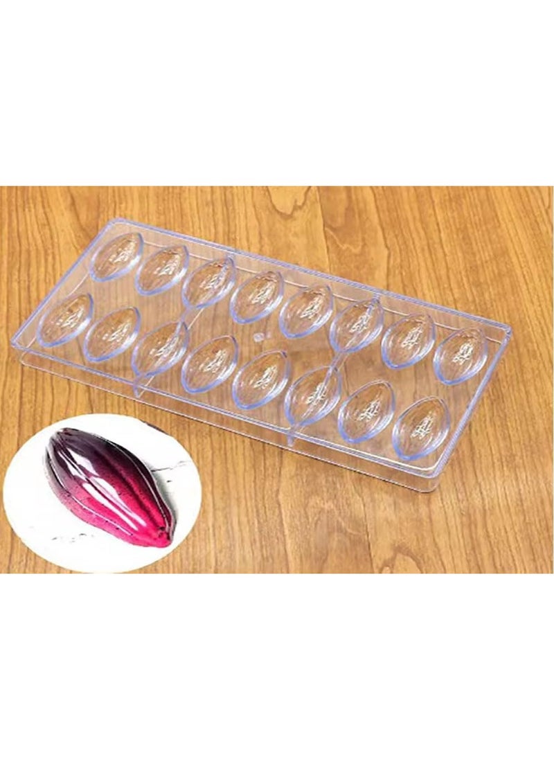 NQOOH - High Quality Acrylic Chocolate Mold Perfect for Jelly Desserts Bonbons and Cookies in Cocoa Pod Shape - Image 1