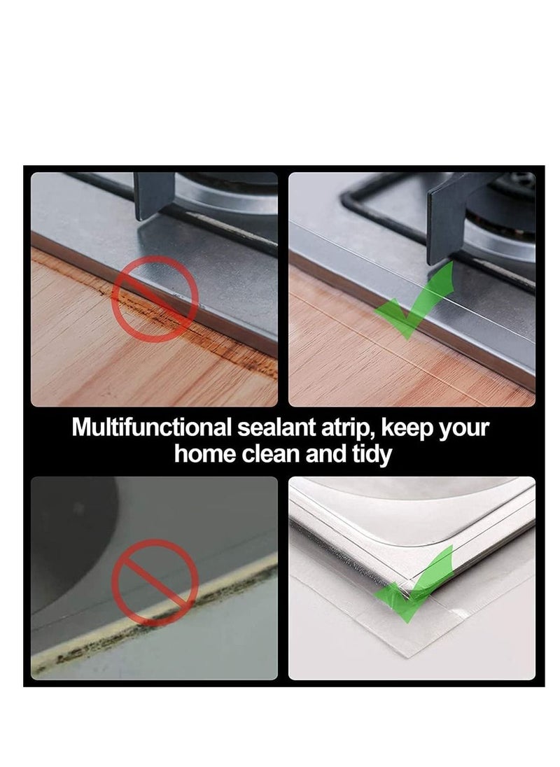 Excefore - Self Adhesive Sealing Tape, Transparent Caulk Tape with Silicone Removal Scraper - Image 1