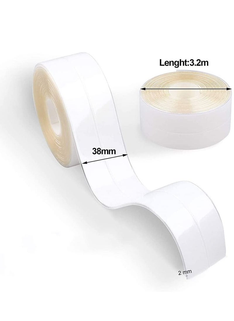 Excefore - Self Adhesive Sealing Tape, Transparent Caulk Tape with Silicone Removal Scraper - Image 1