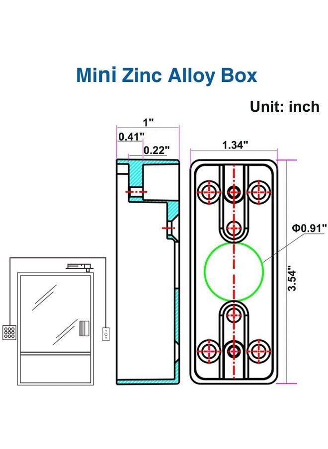 UHPPOTE - Zinc Alloy Surface Mount Back Box Single Gang For Push To Exit Button - Image 1