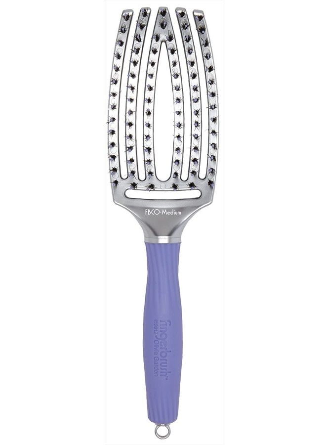 Olivia Garden FingerBrush Scalp-Hugging & Vented Combo Paddle Hair Brush (ionic & 100% boar bristles) FBCO-MD (Medium) - Image 1