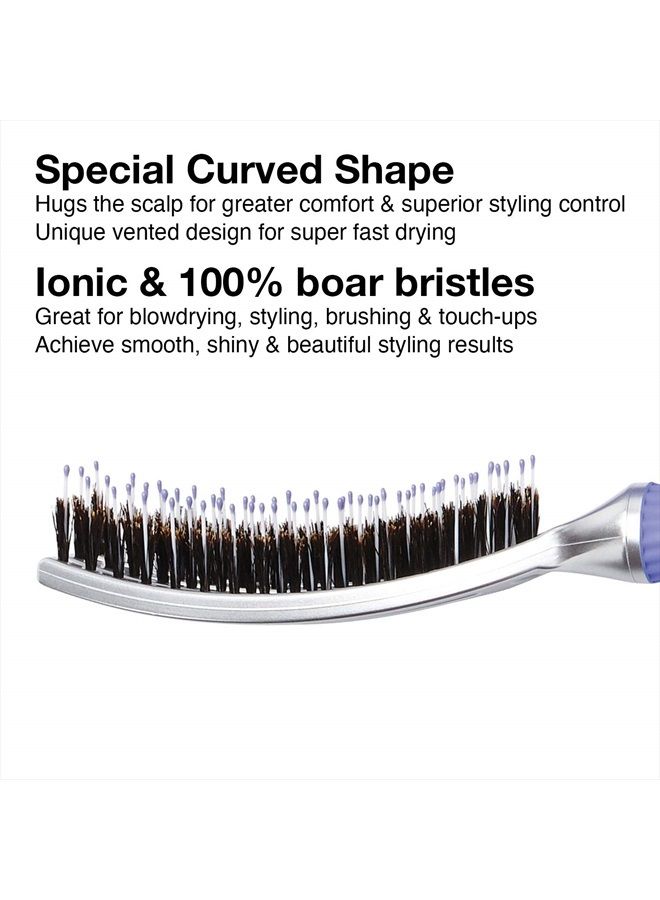 Olivia Garden FingerBrush Scalp-Hugging & Vented Combo Paddle Hair Brush (ionic & 100% boar bristles) FBCO-MD (Medium) - Image 3