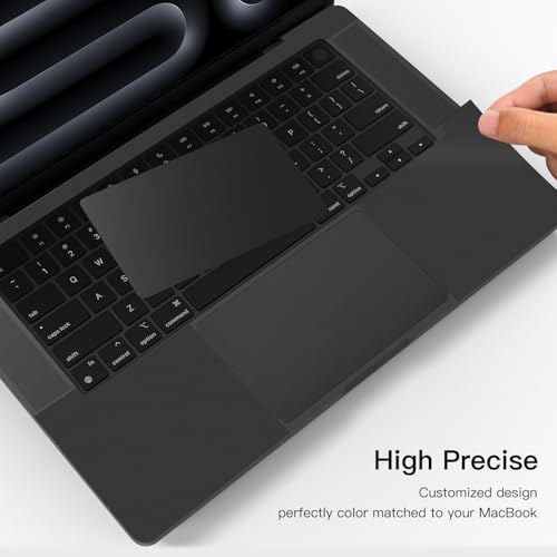 CaseBuy Palm Rest Protector Vinyl Skin Stickers(3 in 1) for 2024 2023 M4 M3 Pro/Max MacBook Pro 16 inch A2991 A3403 A3186 with Touch-ID Scratch-Resistant Keyboard Cover -Space Black - Image 4