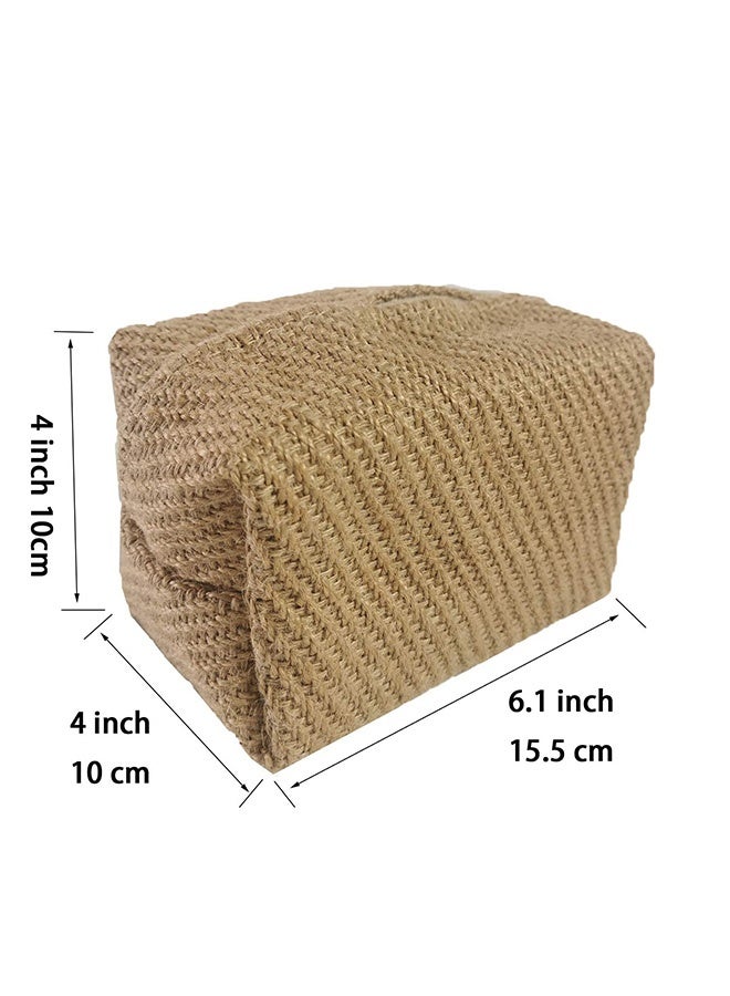 Peachjoy Organic-Linen Tissue Box Napkin Holder, Japanese Style Cotton And Linen Cloth Art Pumping Box Simple Homestay Concave Shape Storage Bag Creative Home Living Room Dining Table  - Image 2