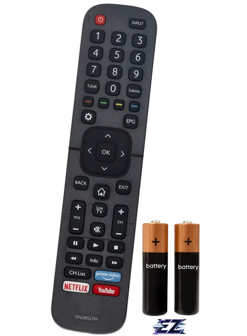 PopZa Remote Control Replacement for Hisense 4K UHD TV 58A7100F 65A7100F 43A7100F 50A7100F A7100F 55A7100F 75A7100F with battery - Image 1
