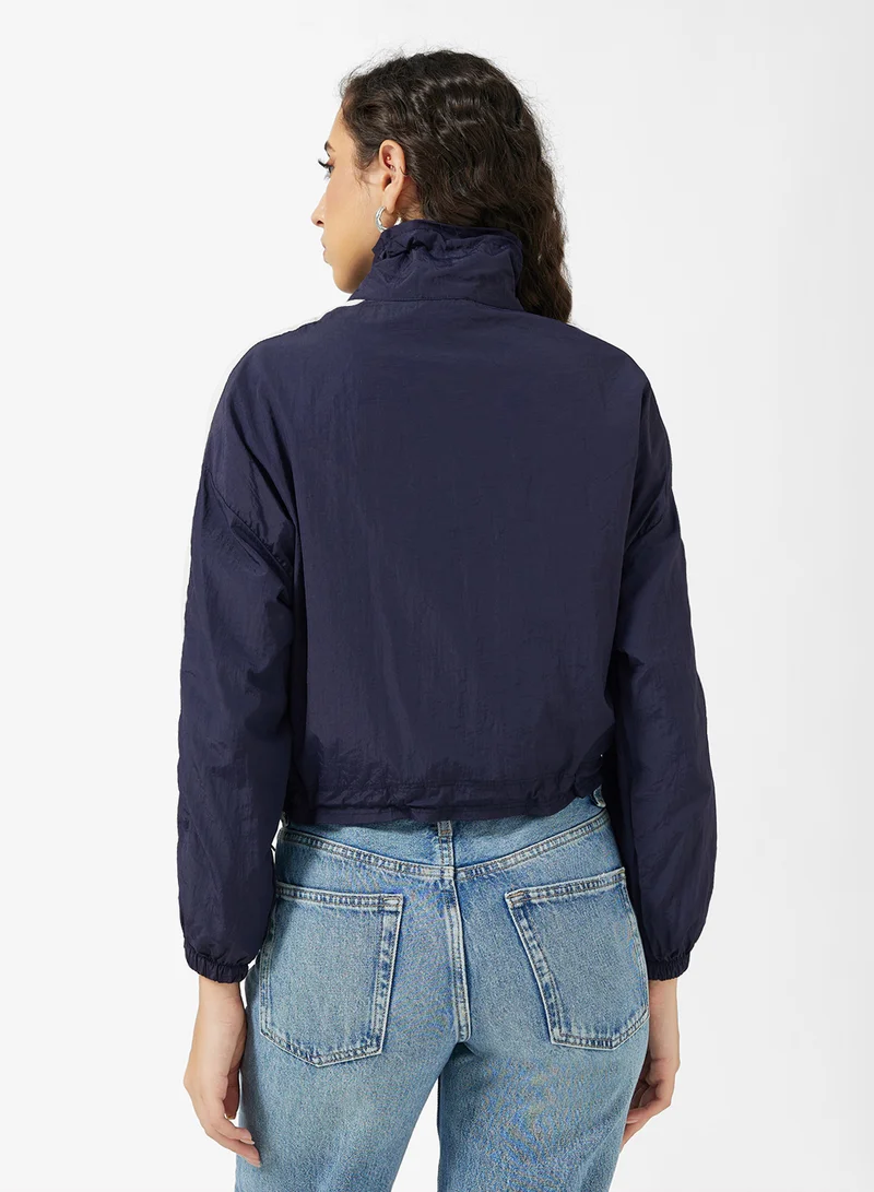 Ginger Contrast Trim Detail Zip Thru Athletic Jacket