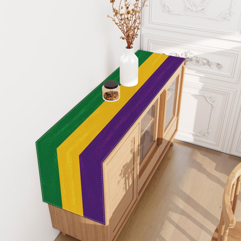 Jiudungs Mardi Gras Table Runner Mardi Gras Table Decor New Orleans Mardi Gras Brazil Carnival Decoration and Supplies for Home Kitchen 13x90 Inch - Image 5