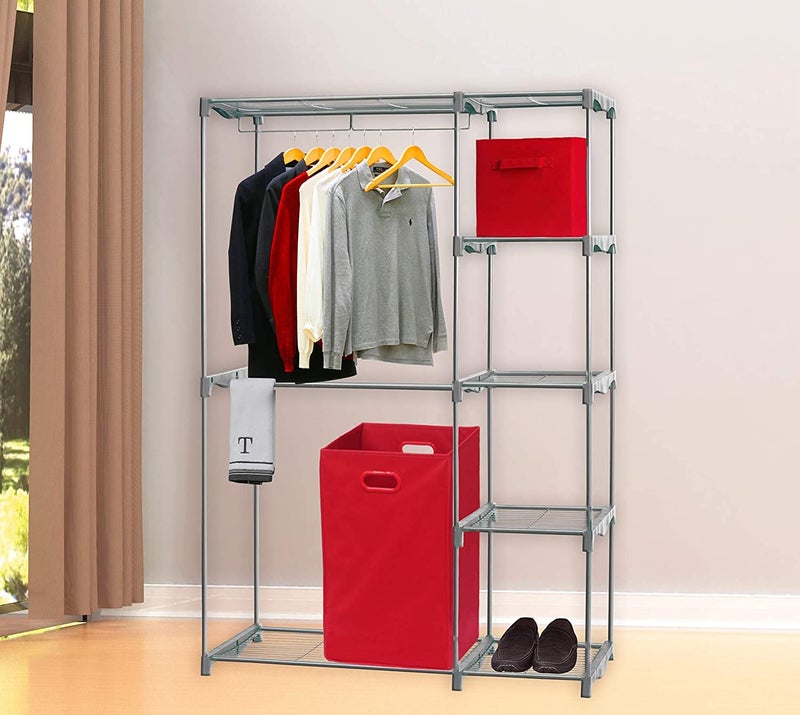 Home Store India Home Store India Folding Laundry Basket for Clothes with Lid Handle Toys Organiser 75 Litre Red - Image 4
