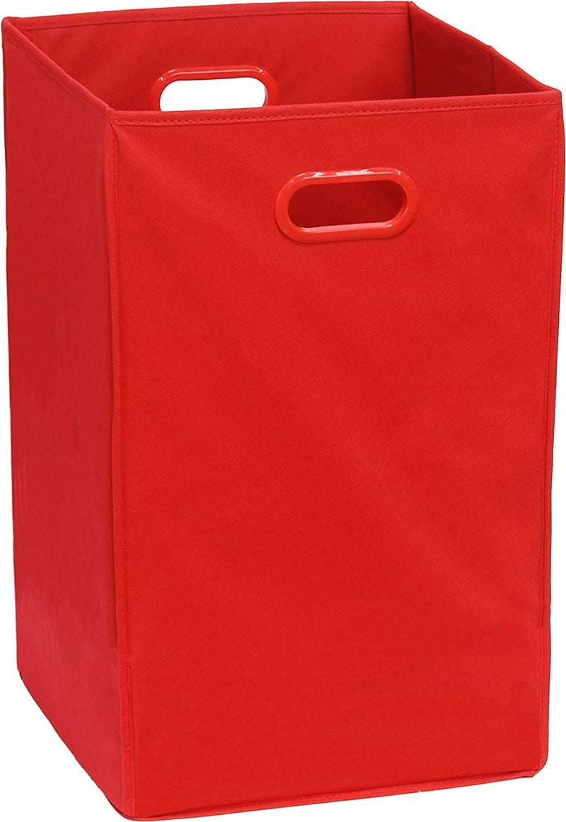 Home Store India Home Store India Folding Laundry Basket for Clothes with Lid Handle Toys Organiser 75 Litre Red - Image 1