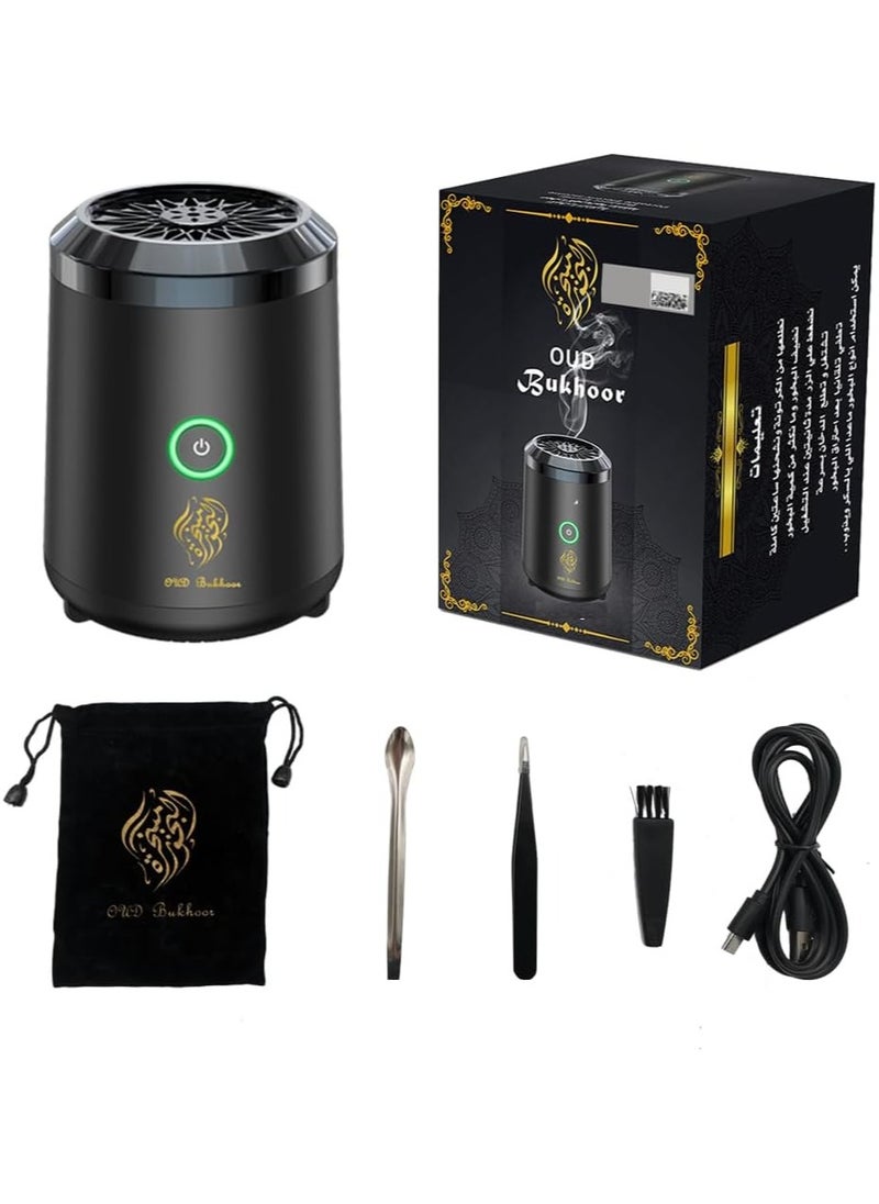 Oud Bukhoor Oud Incense bukhoor burner electric Usb rechargeable best gift for home, car, office & desert camping  - Image 1