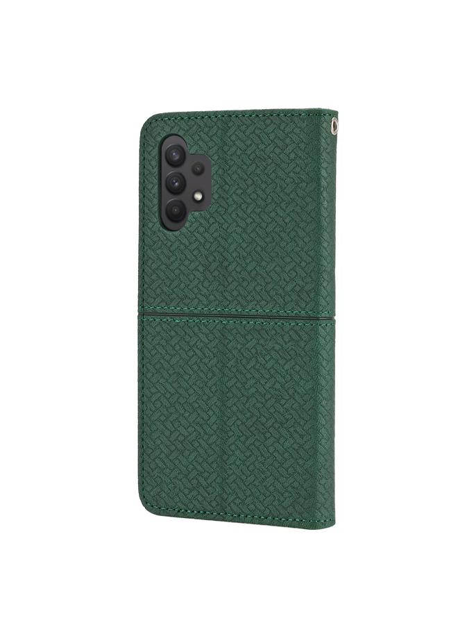 اس-توب جراب لهاتف Samsung Galaxy A32 5G مصنوع من جلد البولي يوريثان مع خياطة منسوجة مغناطيسية أفقية مع حامل وفتحات للبطاقات ومحفظة وحبل - Image 3