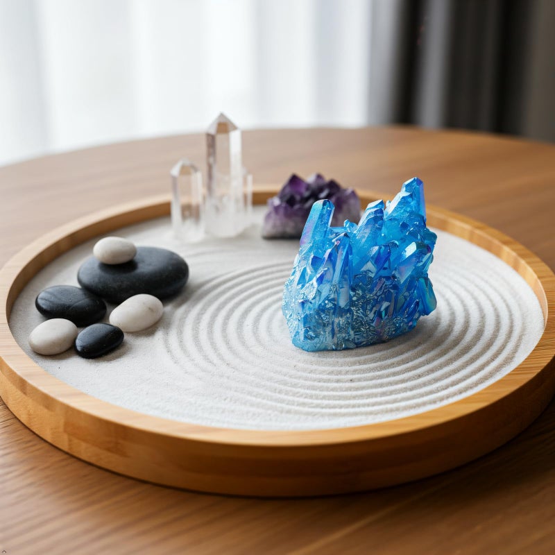 Rockcloud Healing Crystal Natural Titanium Coated Blue Rock Quartz Cluster Geode Druzy Home Decoration Gemstone Specimen - Image 3