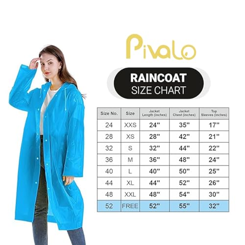 Pivalo EVA Waterproof Rain Coat Hooded Universal Outdoor Water Resistant Portable Suit for Men Women Boys & Girls (Universal Size, 1 Pc Sky Blue) - Image 2