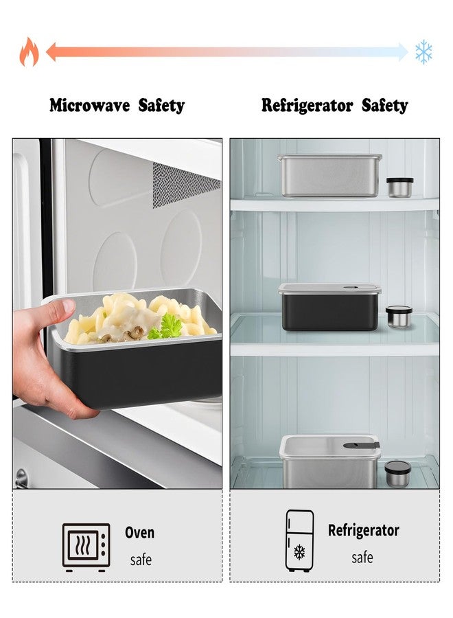 Bakpoco Microwavable Stainless Steel Bento Box for Adult Kids, 42Oz Metal Leak-Proof Lunch Box Containers, with Removable Divider, Convenient Lunchbox for Work, School, Travel - Image 5